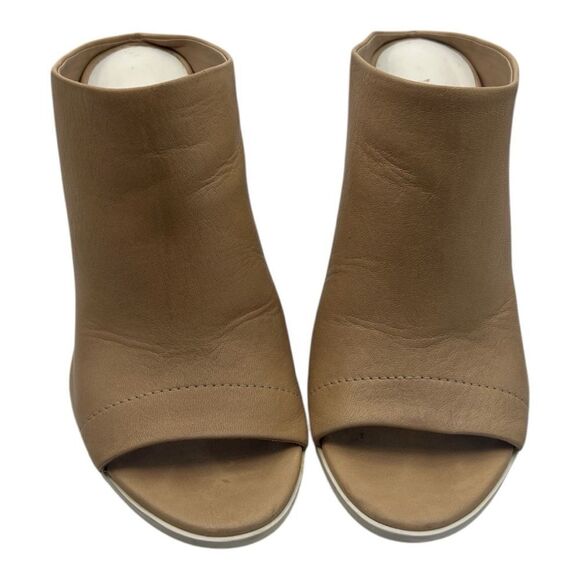 Vince Allison open toe heel mules clogs in tan color size 8 - Picture 2 of 6